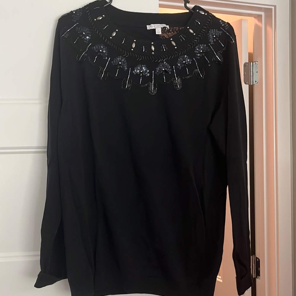 Dressy black sweater.